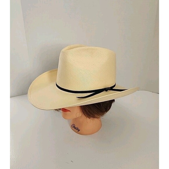 Vtg Resistol 7 1/4 Self-Conforming Western Cowboy Straw Hat Shantung Panama 4X main image 16